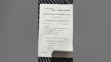 B. Tech  AKU  PPS  Paper (2020)