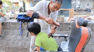😍 Cutest Head Massage Ever! Boy Enjoys Waris Barber’s Magic Hands 💫