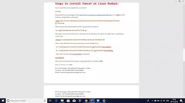how to install tomcat on redhat linux  | KC Technologies | +91-8123997688