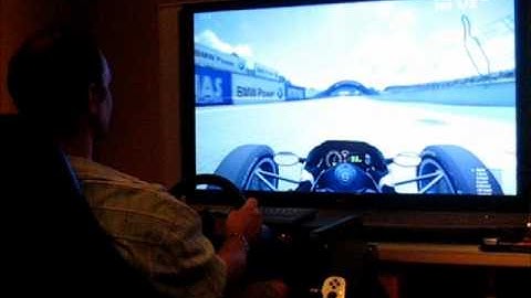 Claudio driving the Ricmotech RS1 Simulator