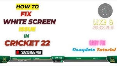 ⚡ Fix Cricket 22 White Screen Error in Minutes | 💯 Working Method! || Check the description for file