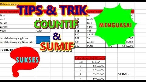 FUNGSI SUMIF DAN COUNTIF