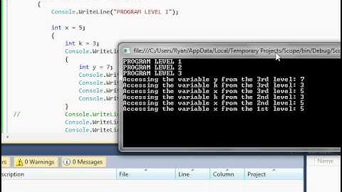 C# Tutorial 13 - The Scope of a Variable
