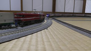 【鉄道模型】HOゲージ　キハ261系1000番台とEH800の離合シーン