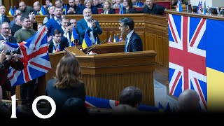 Rishi Sunak addresses the Ukrainian Parliament