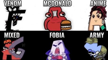 Alphabet Lore in various versions