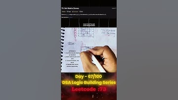 Set Matrix Zeroes (0) | Leetcode 73 #dsa
