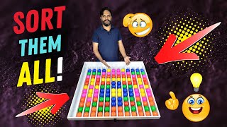 Satisfying Color Sorting Game 🟢🔴🟡 | Can You Solve It? screenshot 3