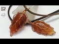 Leaf pendant with Flat Teardrop stone without holes - full version ( slow ) 323