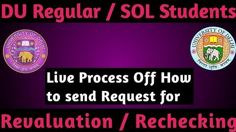 DU SOL / Regular Students | Live Process | How to Apply for Revaluation or Rechecking || BA Students