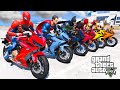 SUPERHERO MOTORCYCLE FUNNY CONTEST - JUMP OVER A ROW OF HELICOPTERS