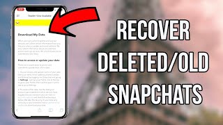 How to Recover Old/Deleted Snapchat Photos & Videos in 2022 - See All Of The Snapchats You've Sent by Ayush Shaw 1,421 views 1 year ago 2 minutes, 30 seconds