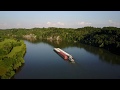 Barge travelling the Tennessee River (Drone Video)