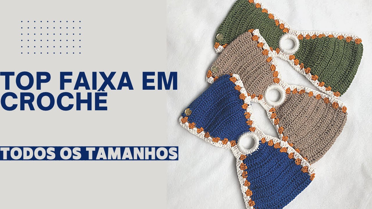 Top faixa em crochê/ Todos Os Tamanhos