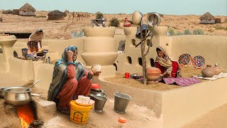 Desert Women Morning Routine in winter | Village Life Pakistan | Traditional Desert Village Food