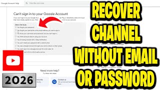 How to Recover Old YouTube Channel WITHOUT Email AND Password - 2026