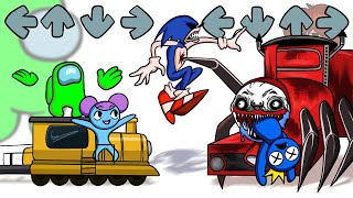 Mini Crewmate, Sonic, Sky and Pibby Kills Choo-Choo Charles | Among Us Animation