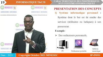 IP-INFO INFORMATIQUE Tle CD Leçon 1  Les types de systèmes informatiques