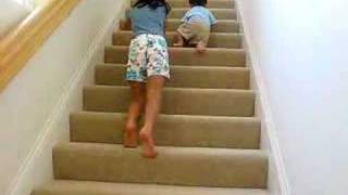 crawling upstairs