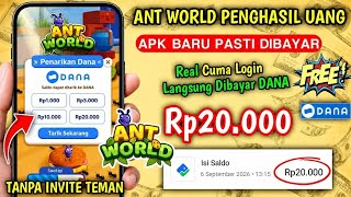 🔥ANT WORLD! Apk Baru Penghasil Uang 2026 Langsung Cair ke DANA, Apk Penghasil Saldo Dana Tercepat