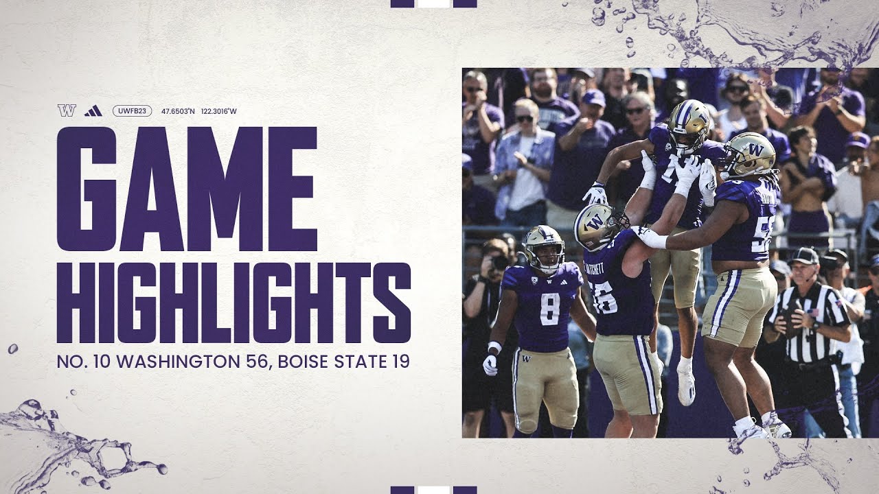 #10 Washington Huskies vs Boise State - 2023 Week 1 Highlights - YouTube