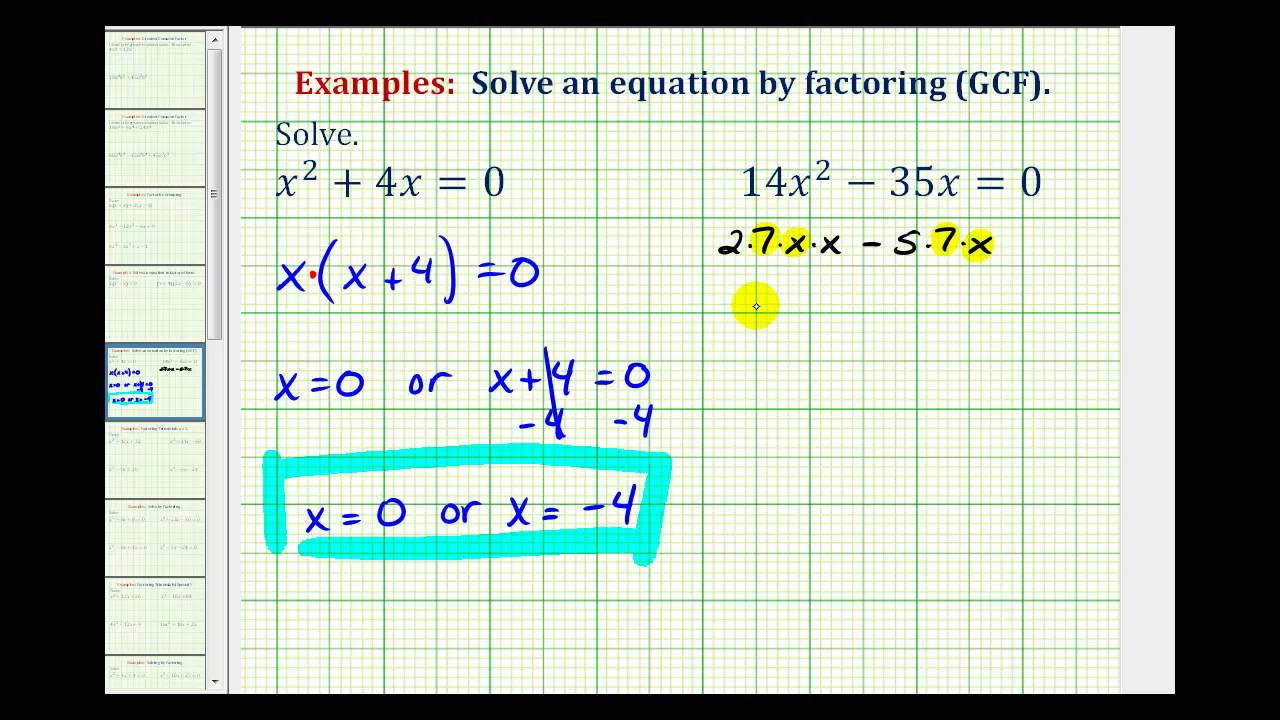Solve Quadratic Equation By Factoring Level 1 Quad Equ Is In Factored