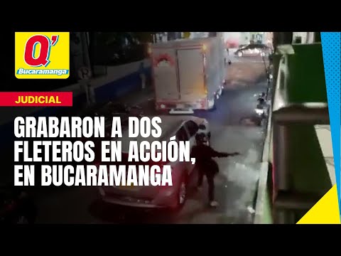 Testigos grabaron a dos fleteros en acción, en Bucaramanga