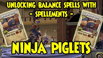 Wizard101: 🥷🐖UNLOCKING Balance Spells with SPELLEMENTS - NINJA PIGLETS🥷🐖