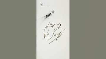 Wolf 🐺 Signature | Signature Design | Signature Ideas | Zaid Name Signature #signature #shorts