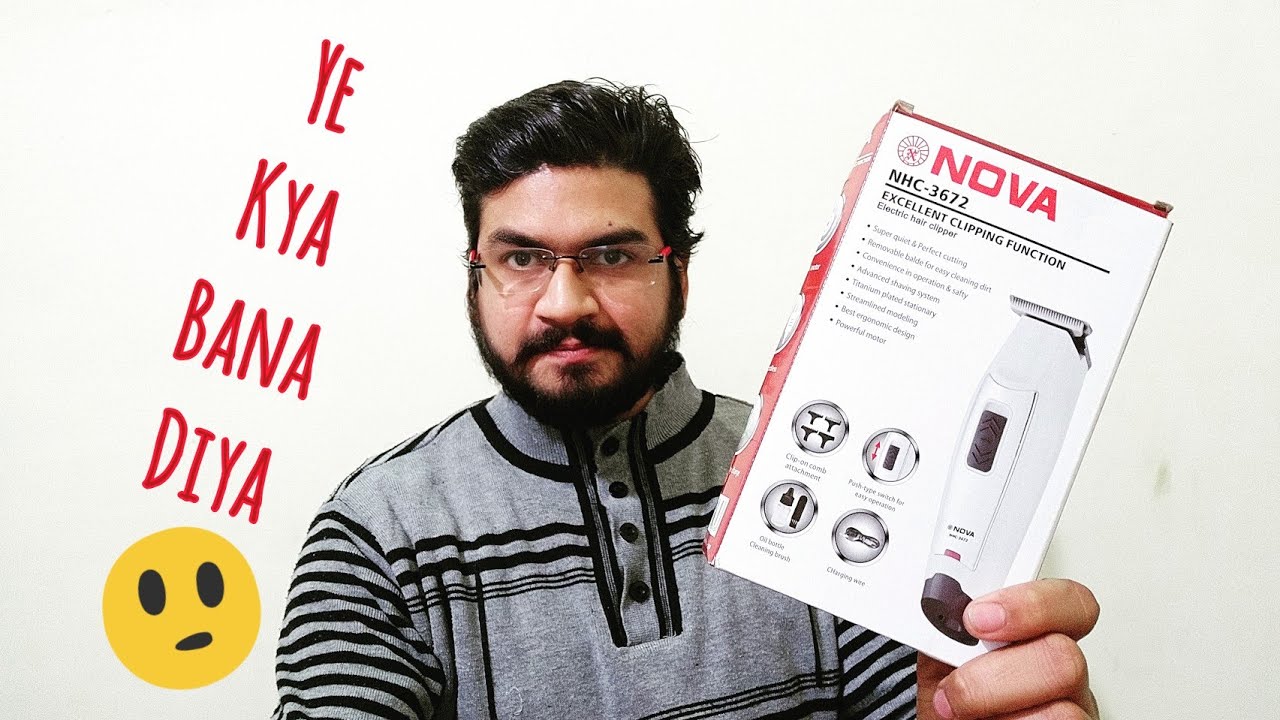Nova Hair Clipper For Professional Trimmer || Review And Unboxing ||  NHC-3672 || harshitguptavlogs - YouTube