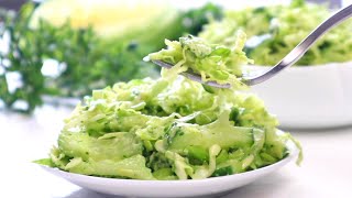 Салат "Зелёная Богиня" / Всего ДВА ингредиента и Супер Заправка! Свеженький Лёгкий салат из капусты