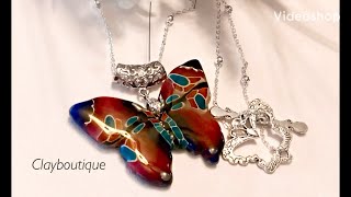 Polymer Clay ‘Flutterby’ Cane Pendants