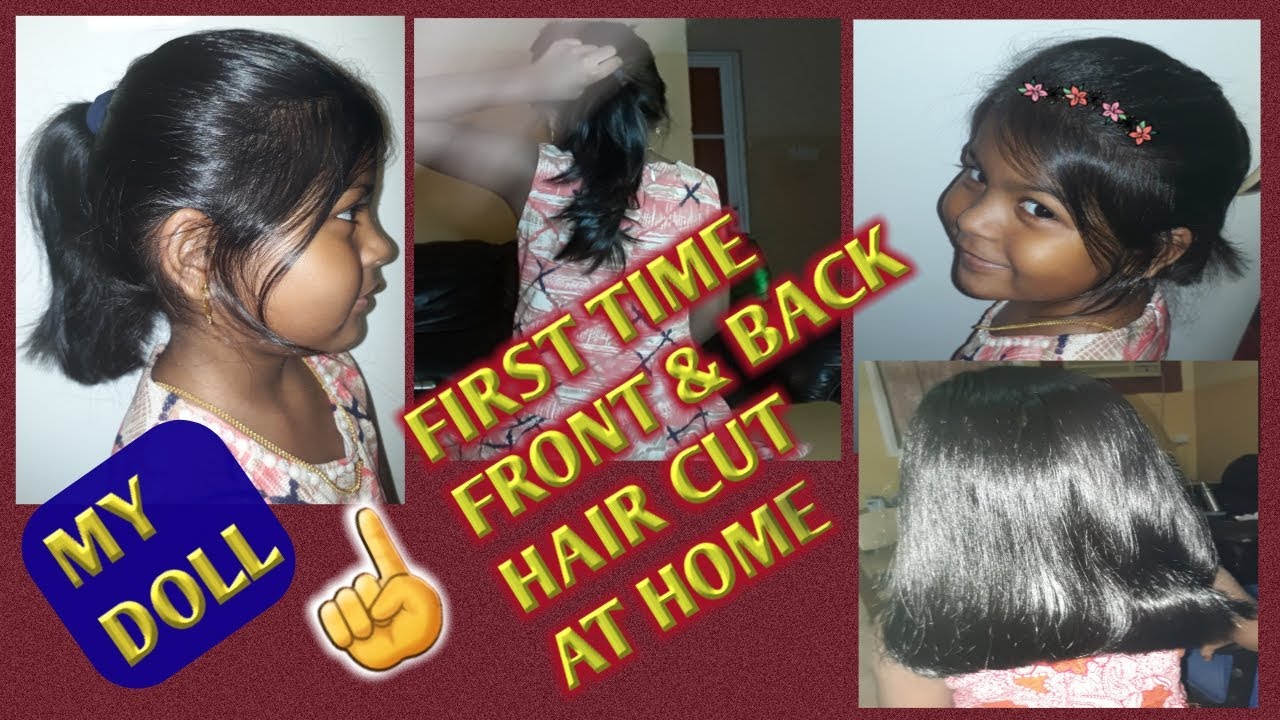 Haircut for girls at home/2021 1rst vdo/thiyaa kutty 1st haircut /cute  expression with fun talk🤗😍😍☝️ - YouTube