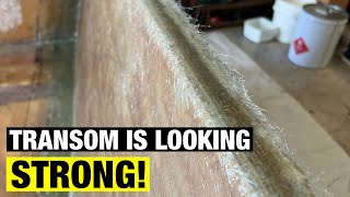 I Continue Fibreglassing Transom Replacement | Pacemaker 20ft | Full BOAT RESTORATION V2  Part 10