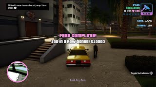 Grand Theft Auto: Vice City – The Definitive Edition | Doing the 100 Taxi Fares in one Row Resimi