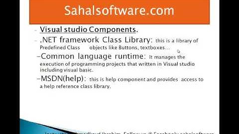 VB Net Lesson 01 Introduction - Sahalsoftware - Afsoomaali