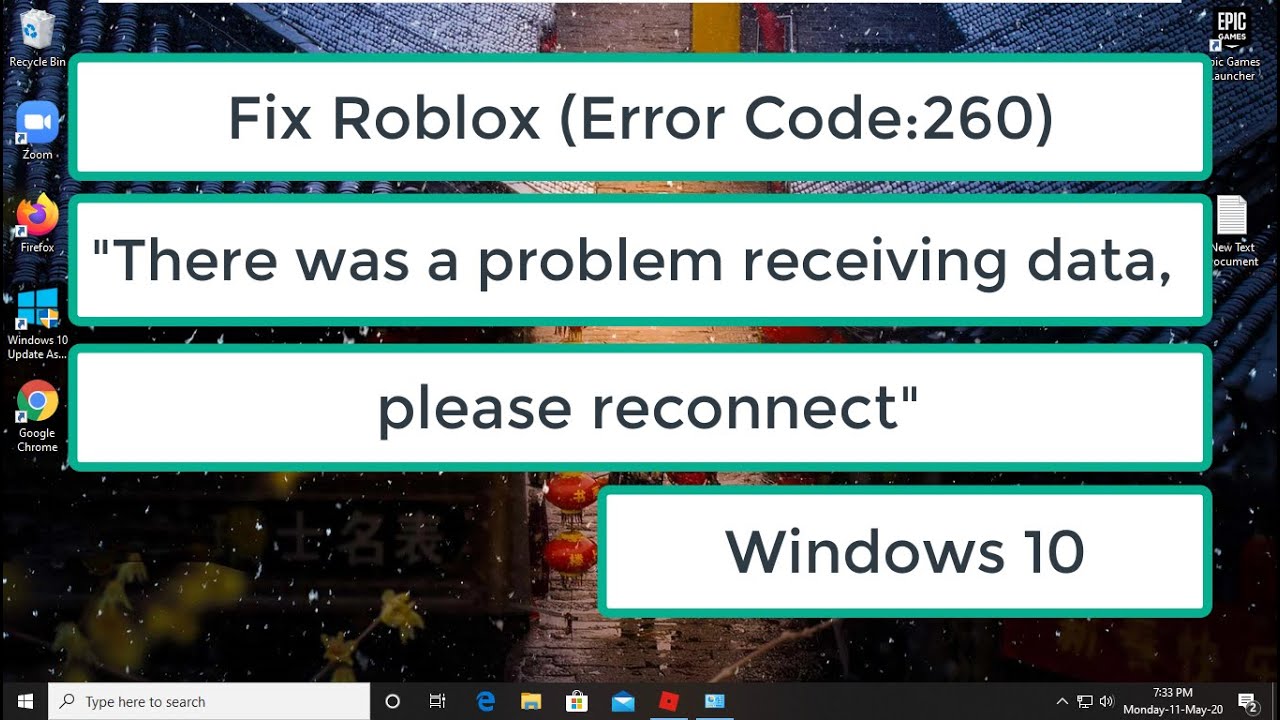 Fix Roblox (Error Code : 260)