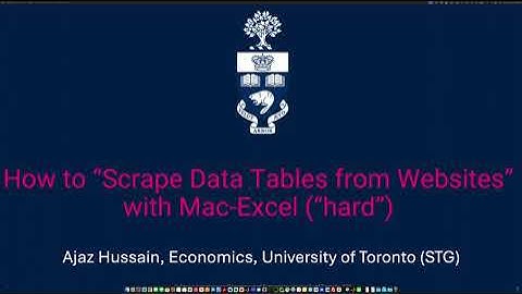 Web Scraping Data Tables in Excel-MAC