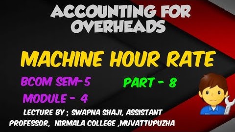 Computation of Machine Hour Rate