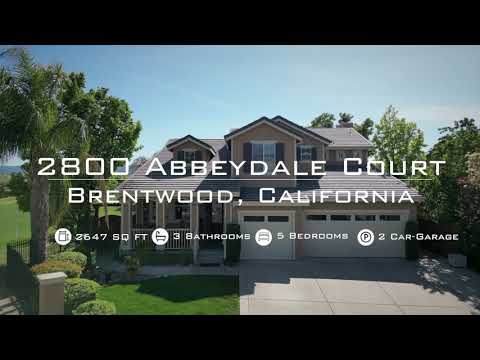 Video Tour of 2800 Abbeydale Ct, Brentwood, CA 94513