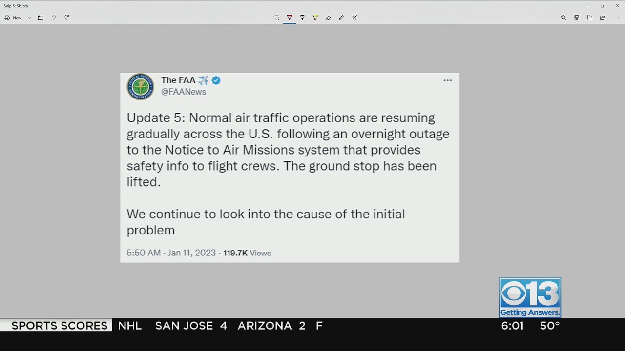 FAA says "air traffic operations are resuming gradually" after computer outage grounded flights