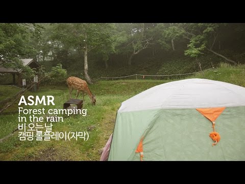 ASMR 라면 끓여주고 귀청소도 해 줄게- 비 오는 날 캠핑(자막) | Camping in the rain | No talking