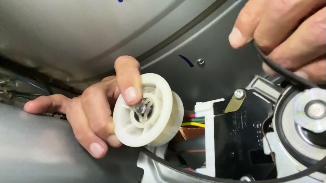 How to attach the drum belt to pulley and motor on Samsung Dryer YouTube