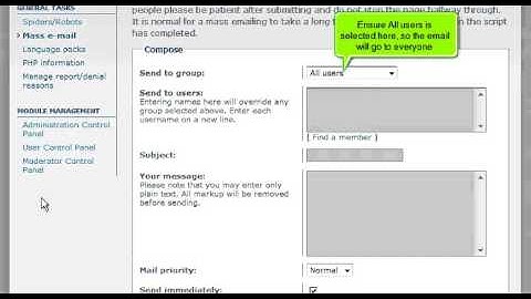 How to send a mass email to users in phpBB | FastDot Cloud Hosting