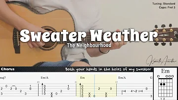 Sweater Weather - The Neighbourhood | Fingerstyle Guitar | TAB + Chords + Lyrics
