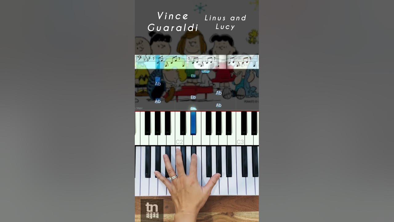 How to play Linus and Lucy Iconic Bass line Vince Guaraldi #shorts