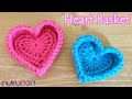 かぎ針編み：ハートの小物入れの編み方💓