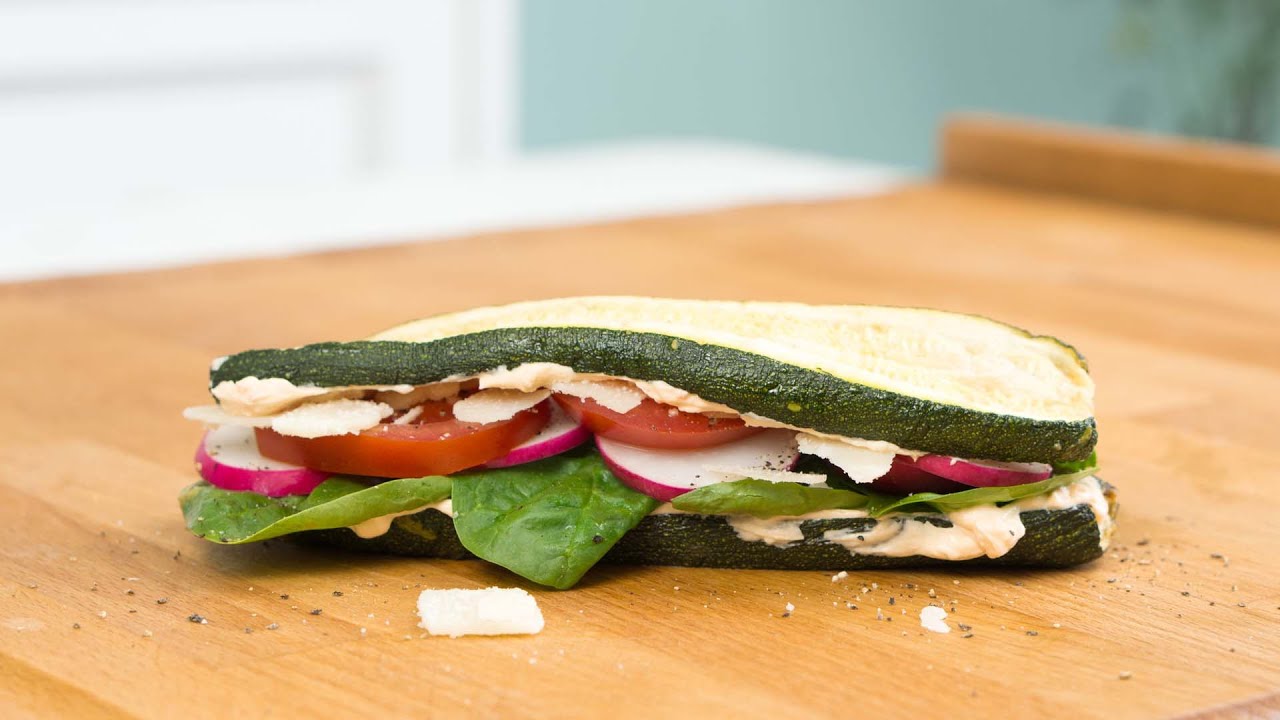 Sandwich ohne Brot: mit Zucchini und Frischkäse - YouTube