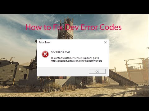 How to Fix Dev Error Codes 6347 l 6068 l 6606 l 1110 l 6065 l 6071 l Developer Code Modern Warfare