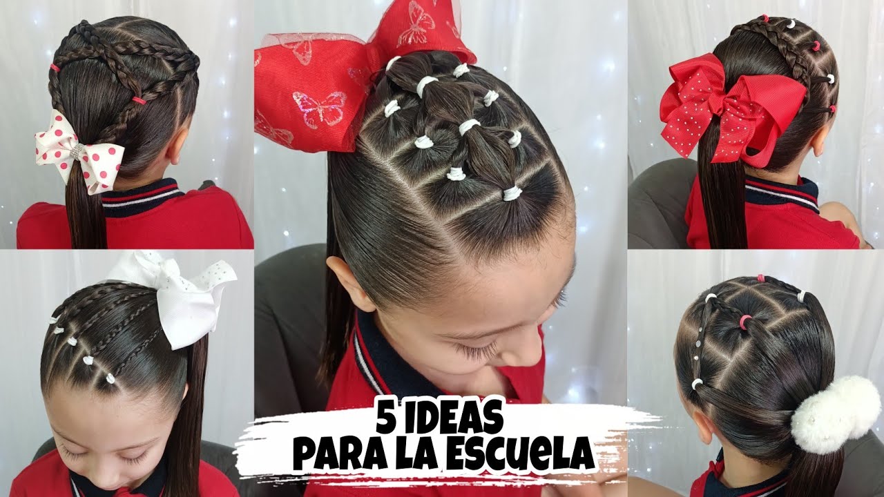 5 IDEAS DE PEINADOS PARA LA ESCUELA 😍✨ / FÁCILES, RÁPIDOS Y BONITOS ❤️